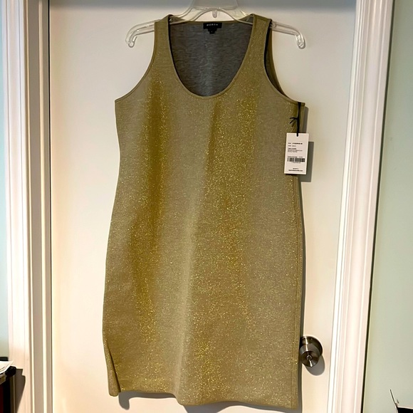 Worth New York Gold Stretch Tank Dress Size 8 - Picture 1 of 3